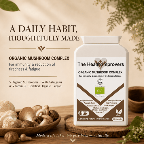 Organic Mushroom Complex as a daily habit, thoughtfully made, part of an everyday routine