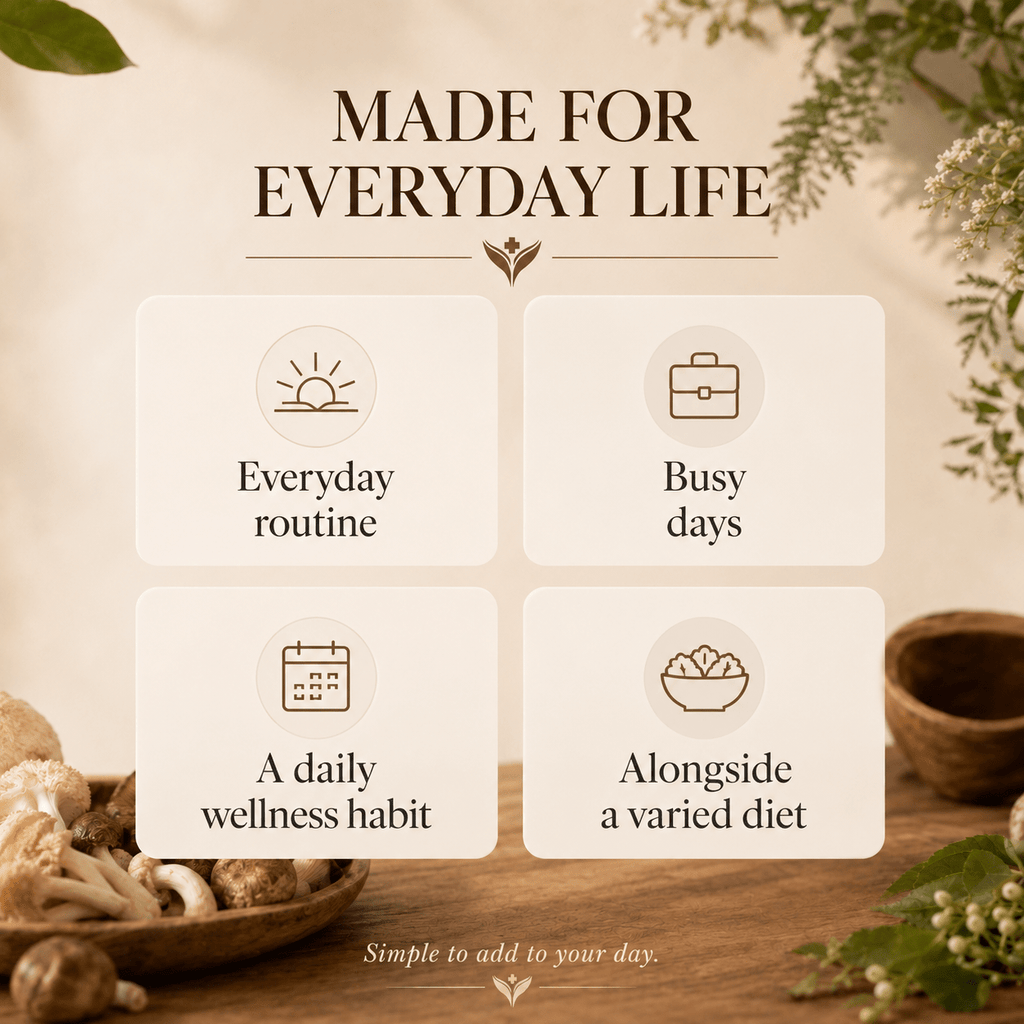 Organic Mushroom Complex made for everyday life and daily wellness