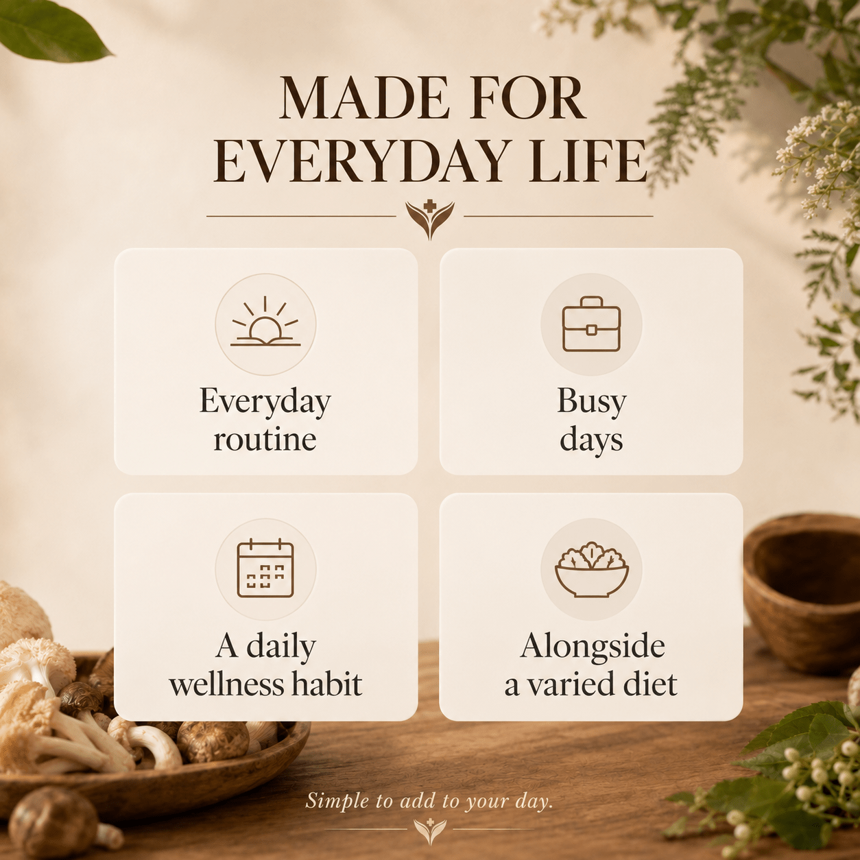 Organic Mushroom Complex made for everyday life and daily wellness