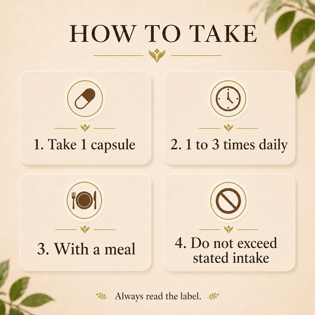 How to take Organic Seaweed Complex, one capsule one to three times daily with a meal