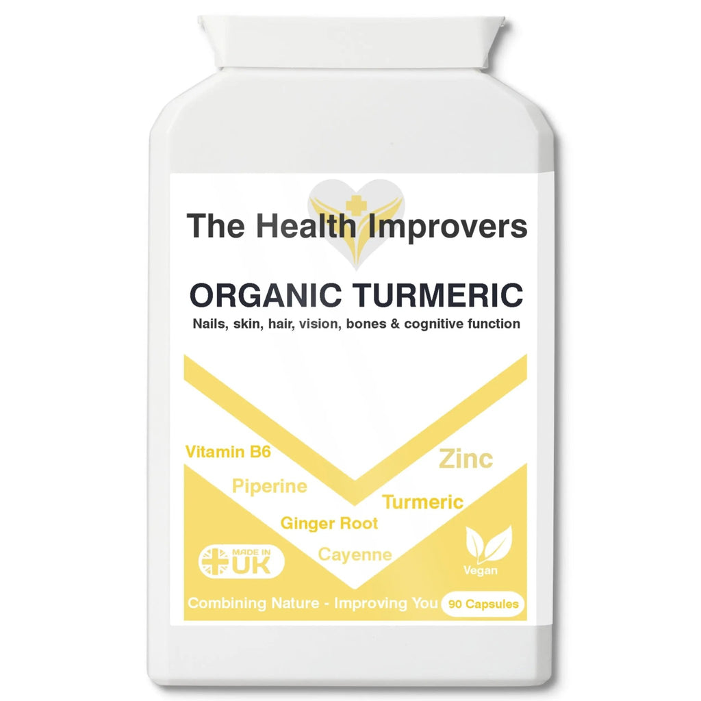 Organic Turmeric Supplement with Ginger and Black Pepper | Vegan | - The Health Improvers