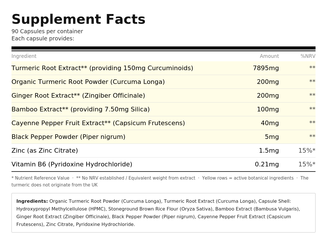 Turmeric Herbal Combo | Joint, Inflammation & Immune Support | Organic