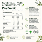 Pea Protein nutrition facts and full ingredients panel