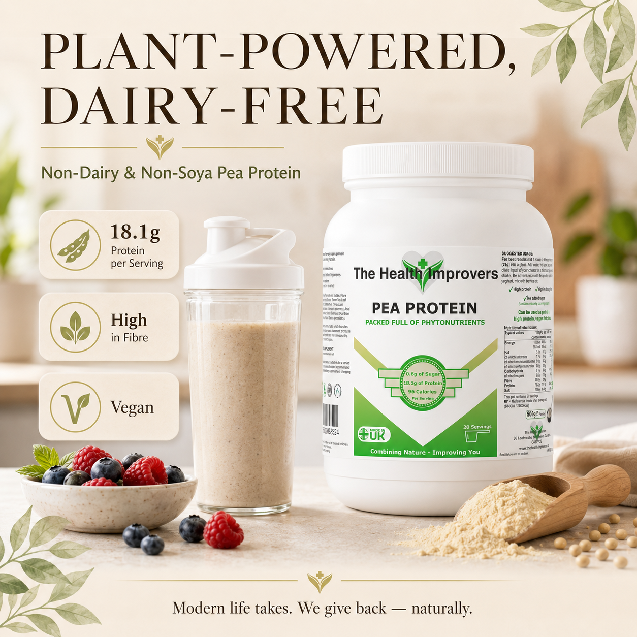 Plant-powered dairy-free Pea Protein as part of an everyday routine