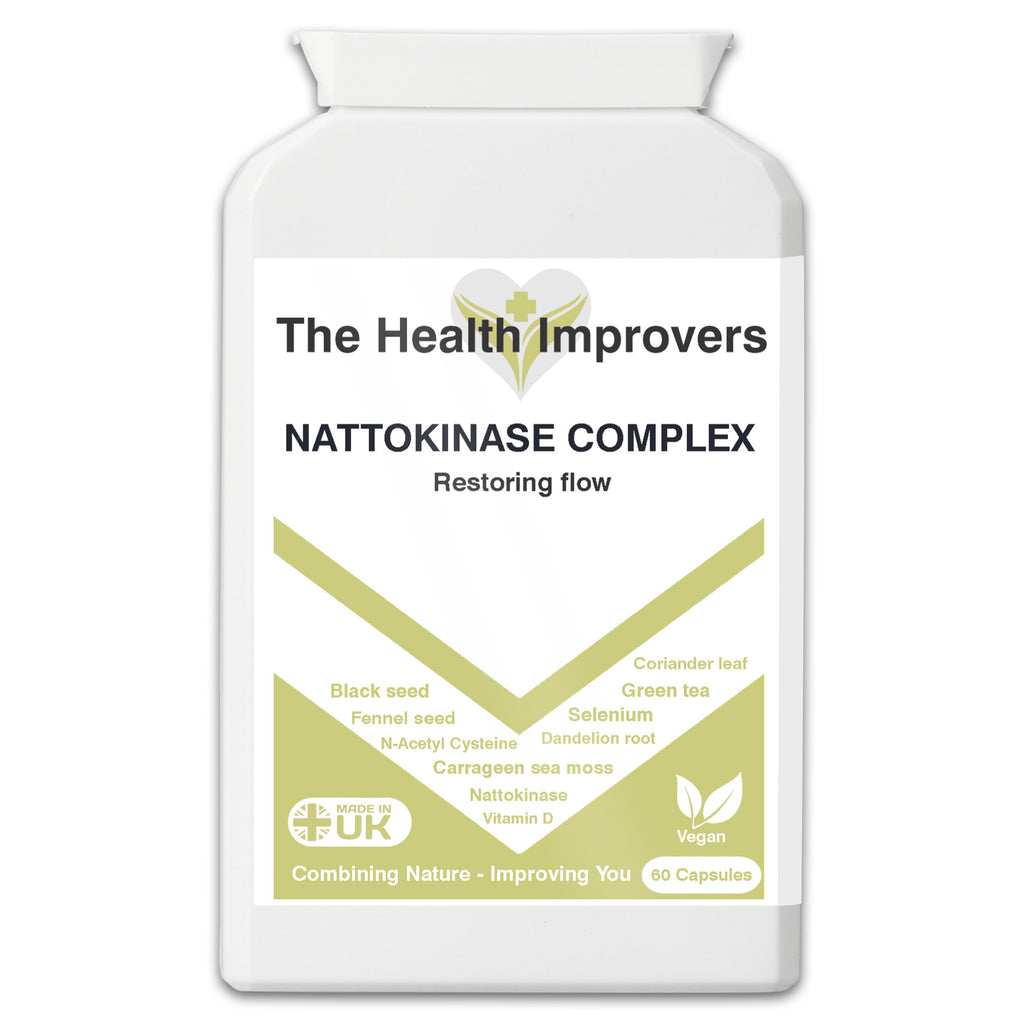 Powerful Nattokinase Complex Supplement | 100mg and 2000 Fibrinolytic Units The Health Improvers