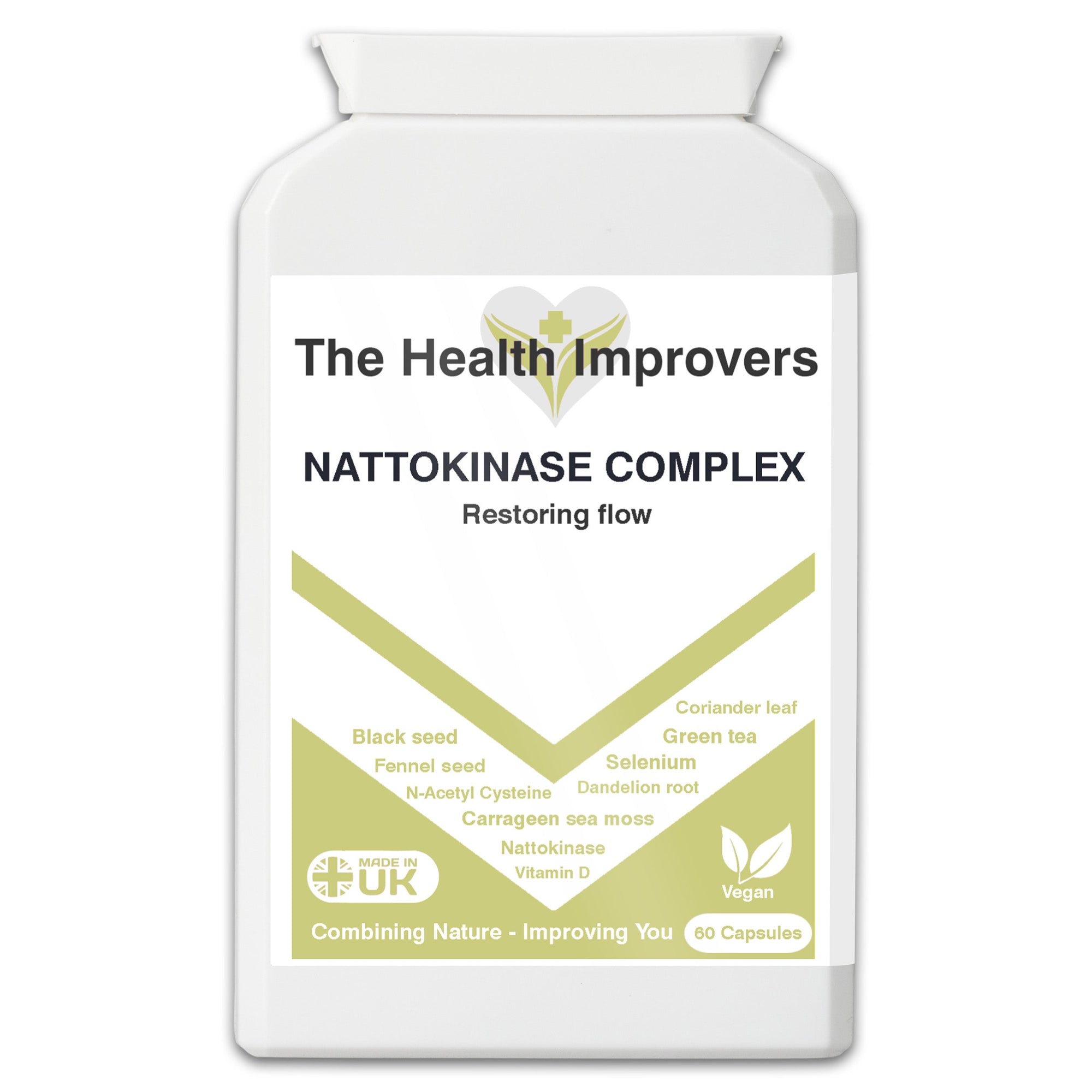 Powerful Nattokinase Complex Supplement | 100mg and 2000 Fibrinolytic Units The Health Improvers