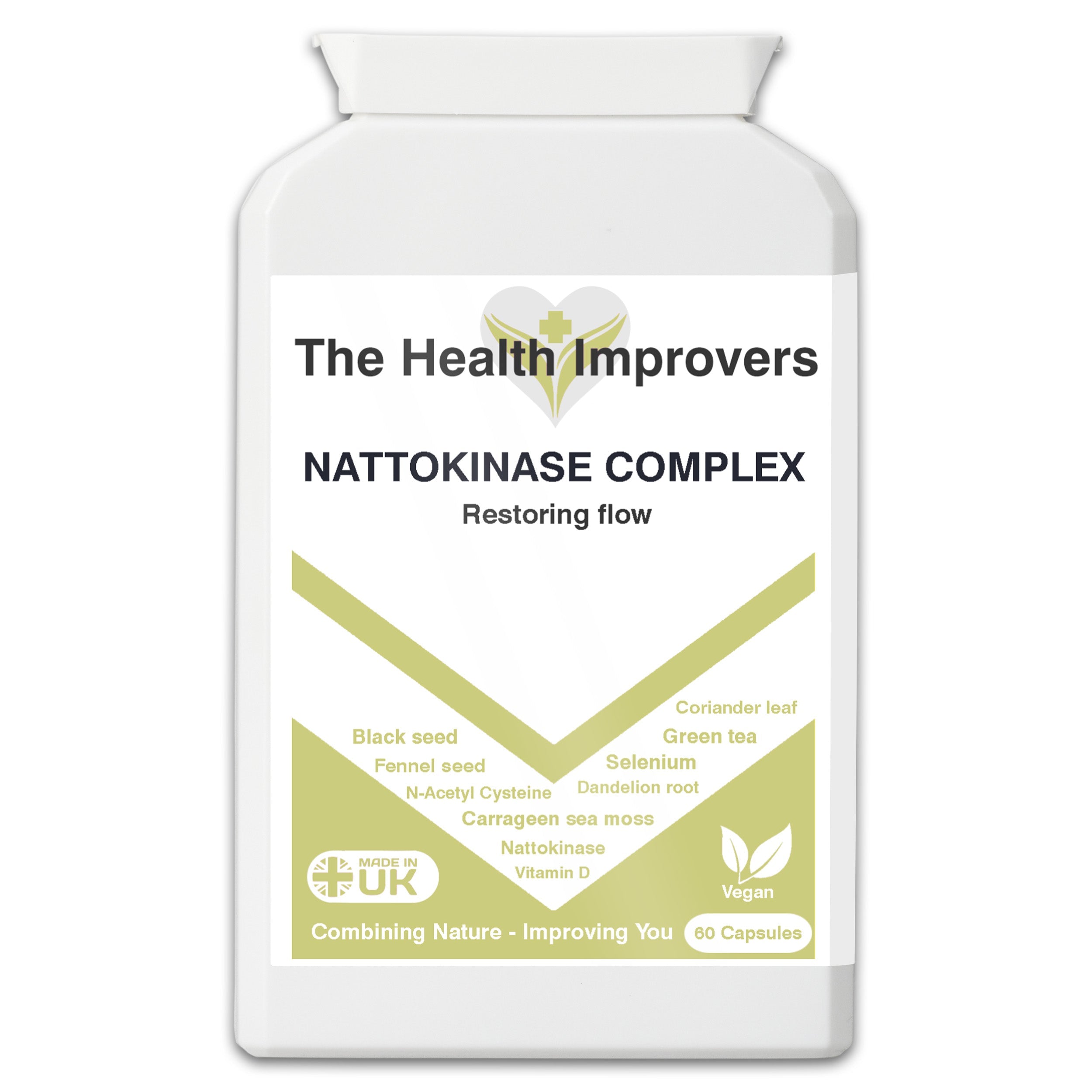 Powerful Nattokinase Complex Supplement | 100mg and 2000 Fibrinolytic Units The Health Improvers
