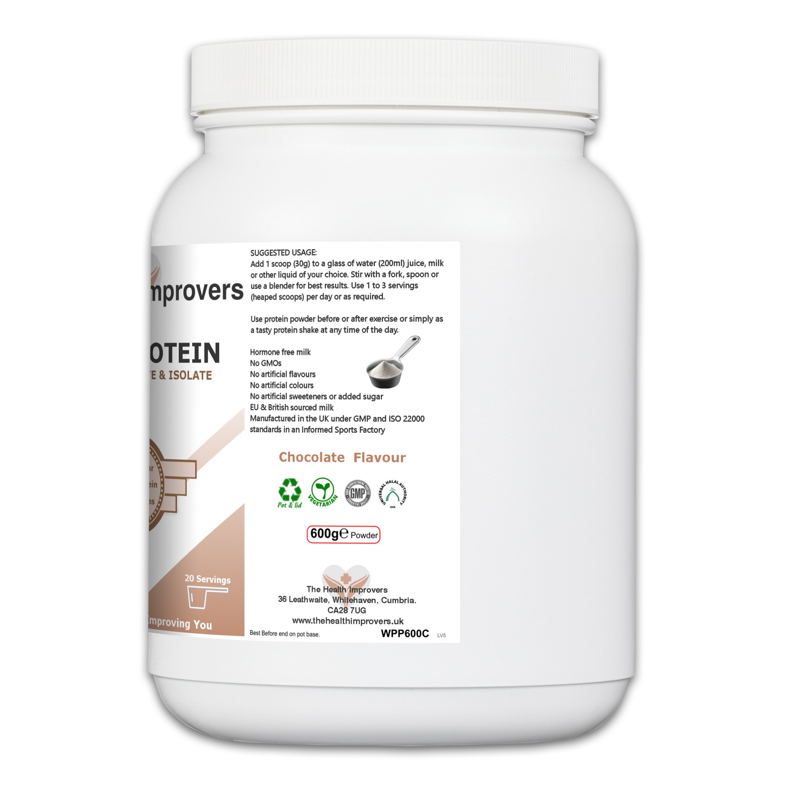 Premium Chocolate Whey Protein Powder | Muscle Growth & Recovery | 22g Per Serving The Health Improvers