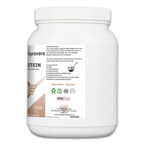 Whey Protein Powder – Premium Grass-Fed Whey Concentrate & Isolate Chocolate Flavour - The Health Improvers