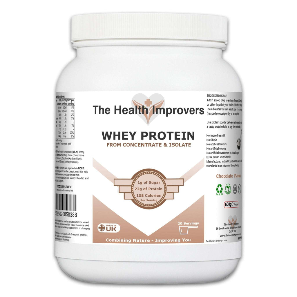 Premium Chocolate Whey Protein Powder | Muscle Growth & Recovery | 22g Per Serving - The Health Improvers