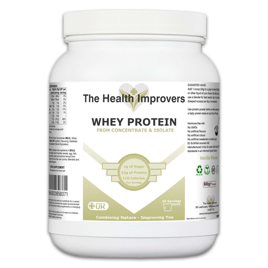 Premium Vanilla Whey Protein Powder | Muscle Growth & Recovery | 23g Per Serving - The Health Improvers