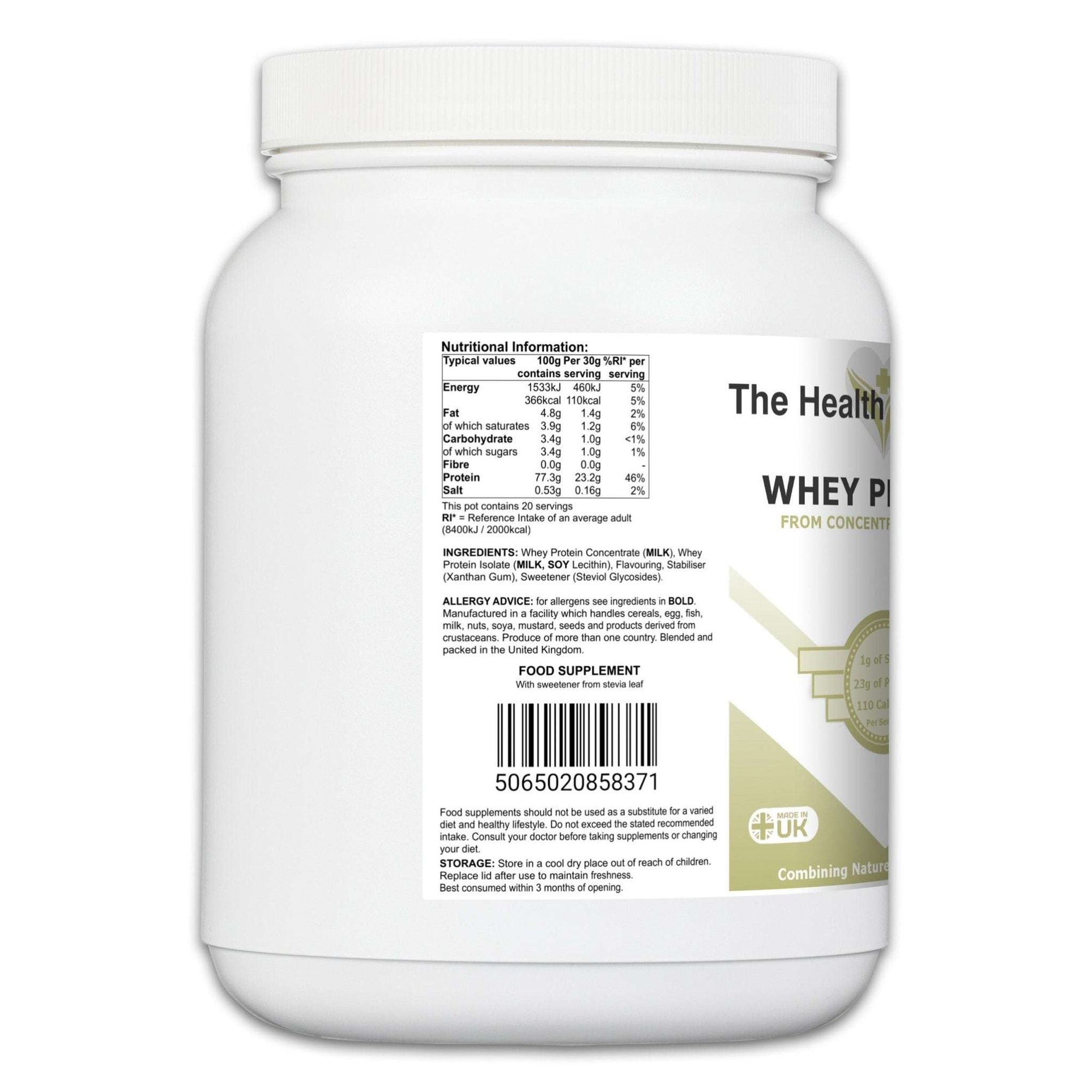 Premium Vanilla Whey Protein Powder | Muscle Growth & Recovery | 23g Per Serving - The Health Improvers