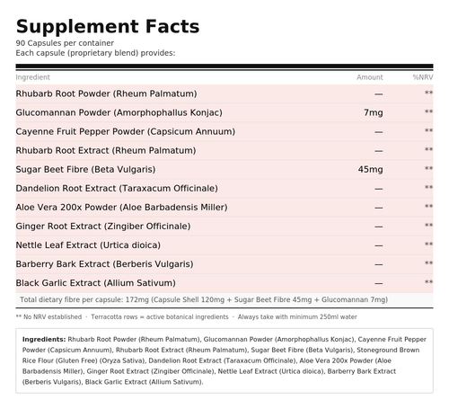 Rapido-Lax front of bottle, UK-made vegan supplement