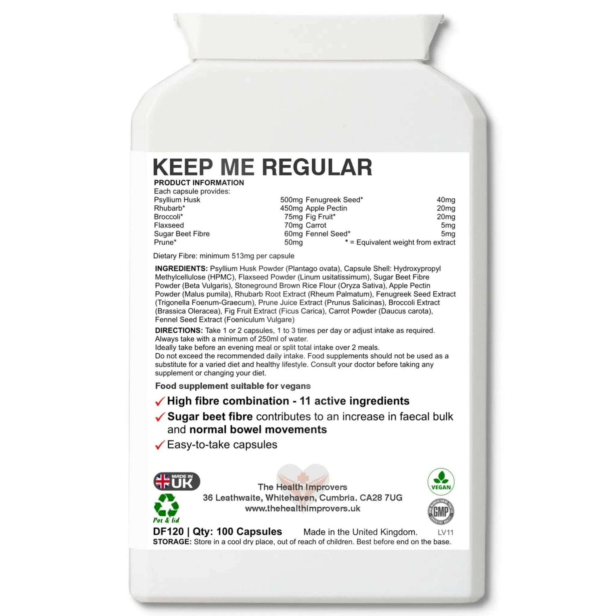 Soluble & Insoluble Fibre Complex Capsules Supplements Healthy Digestive System - The Health Improvers