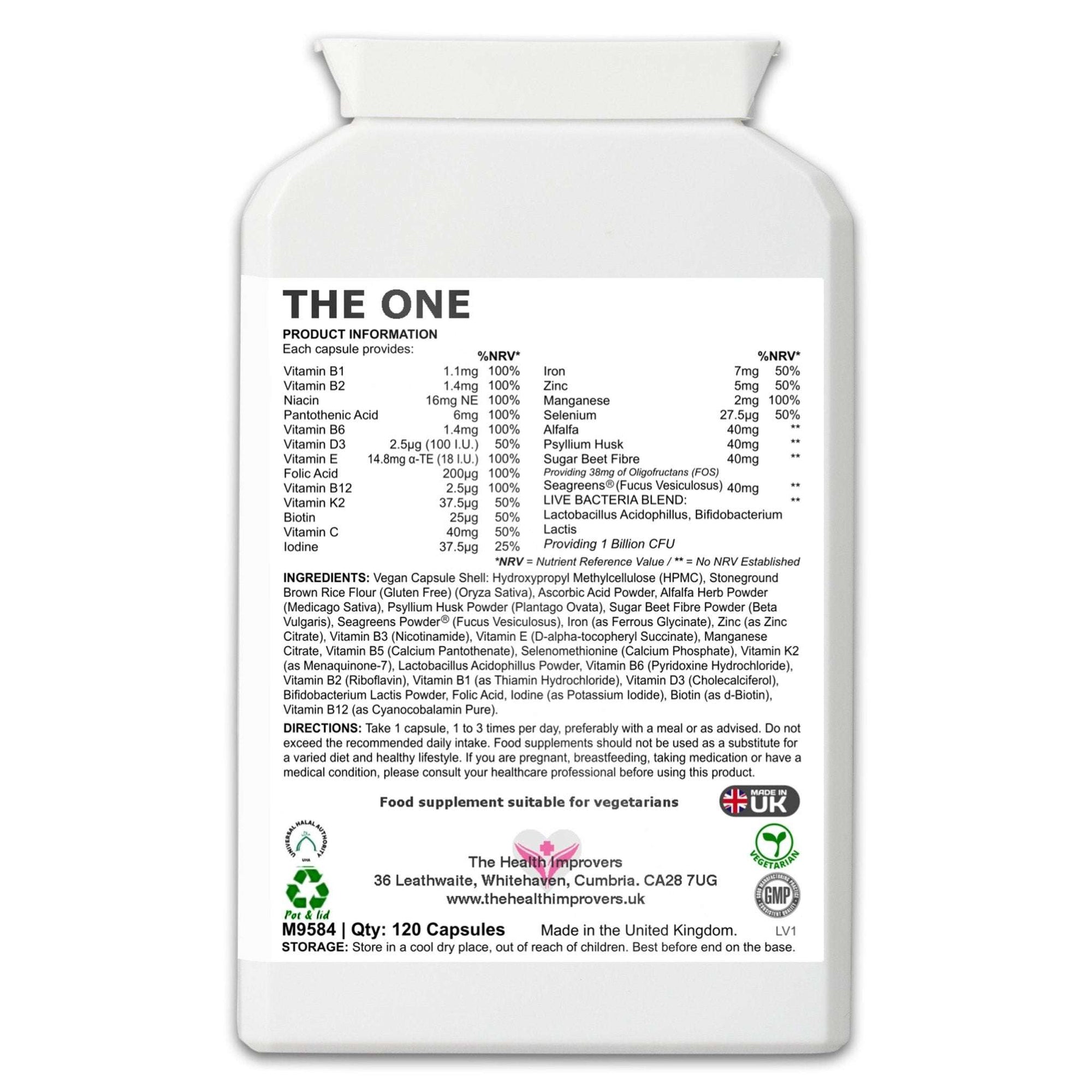 The One | Multivitamin Supplement with 1 Billion CFU Live Bacteria | - The Health Improvers
