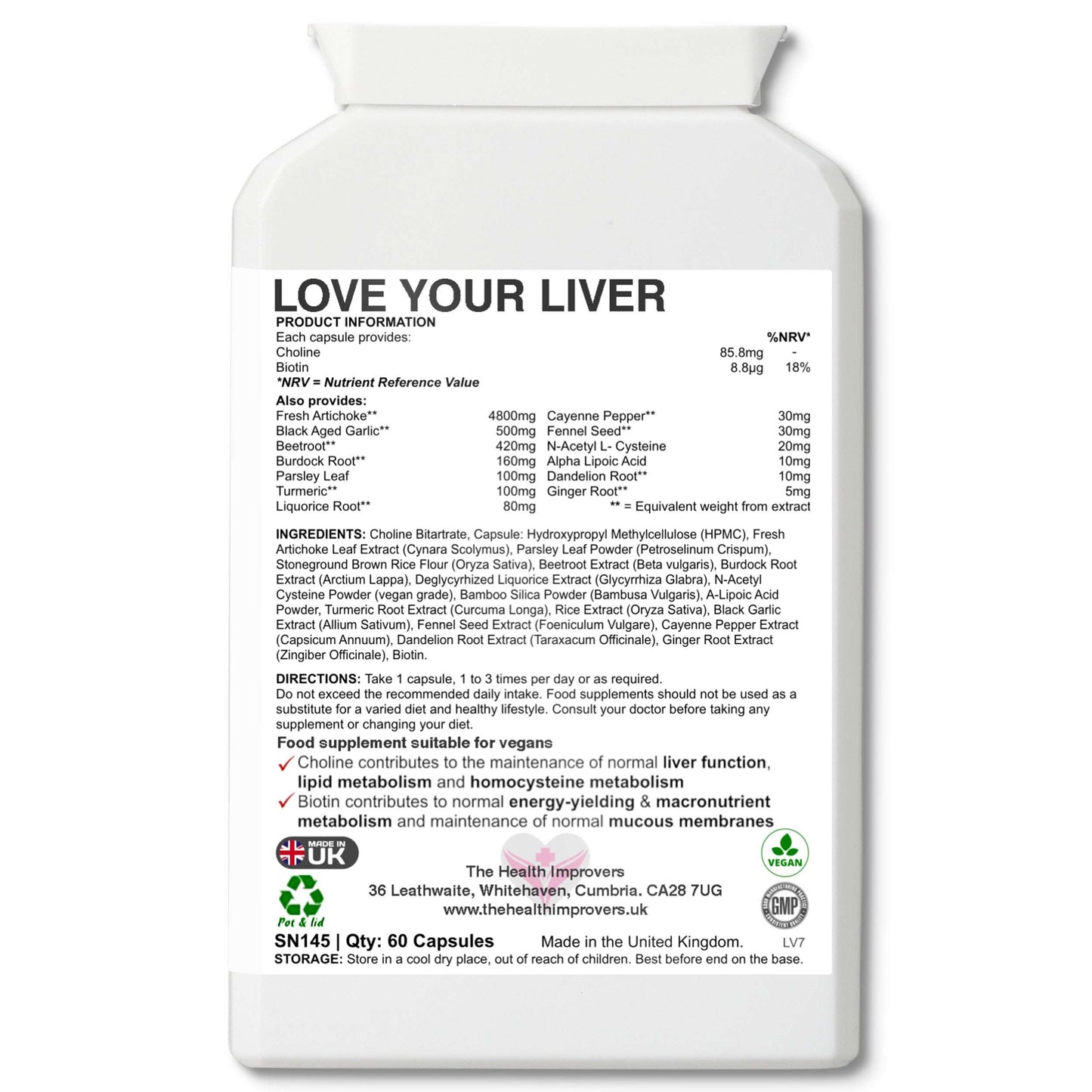 Liver & Gallbladder Complex Supplement | Natural Detox, Cleanse & Cell Protection The Health Improvers