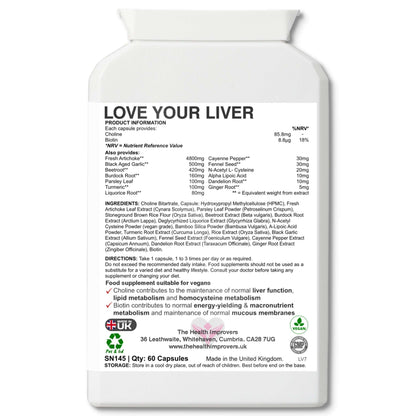 Liver & Gallbladder Complex Supplement | Natural Detox, Cleanse & Cell Protection The Health Improvers